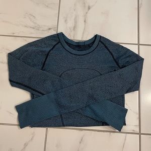 Green/Black Lululemon Swiftly Tech Long Sleeve Shirt